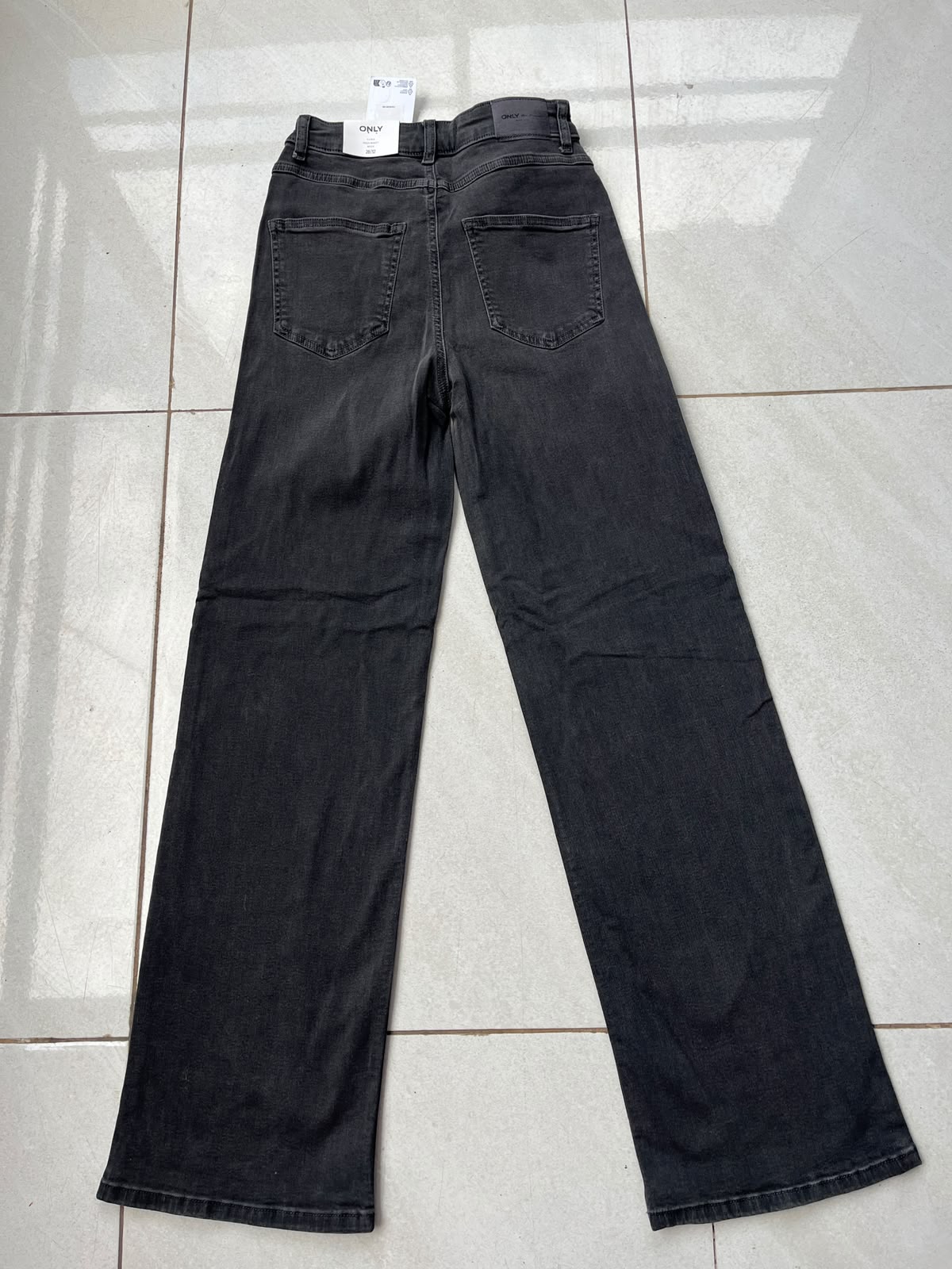 HIGH RISE WIDE LEG JEAN-ELEPHANT BLACK