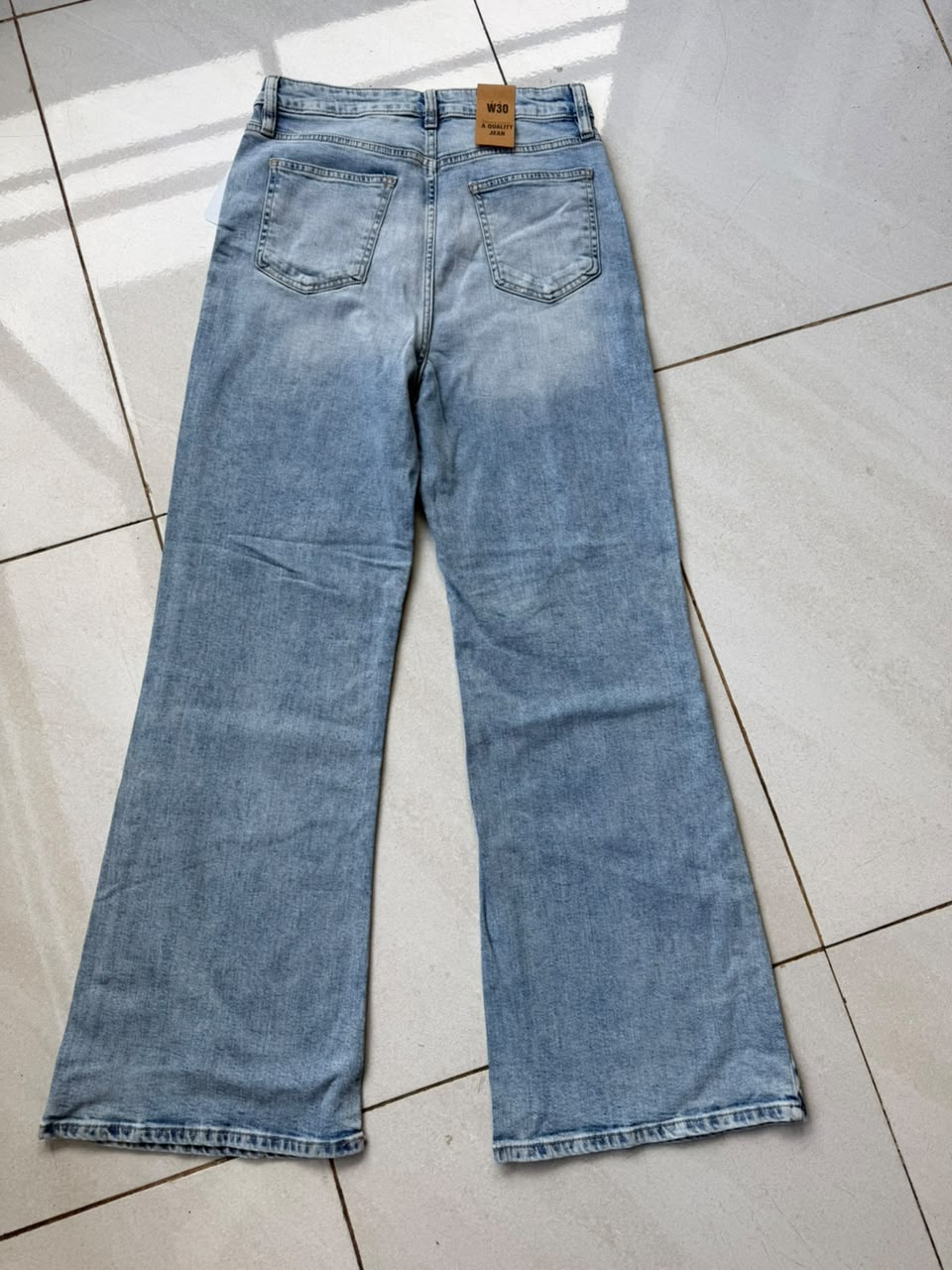 High-Rise Wide-Leg Flare Jeans – Premium Imported Non-Stretch Denim