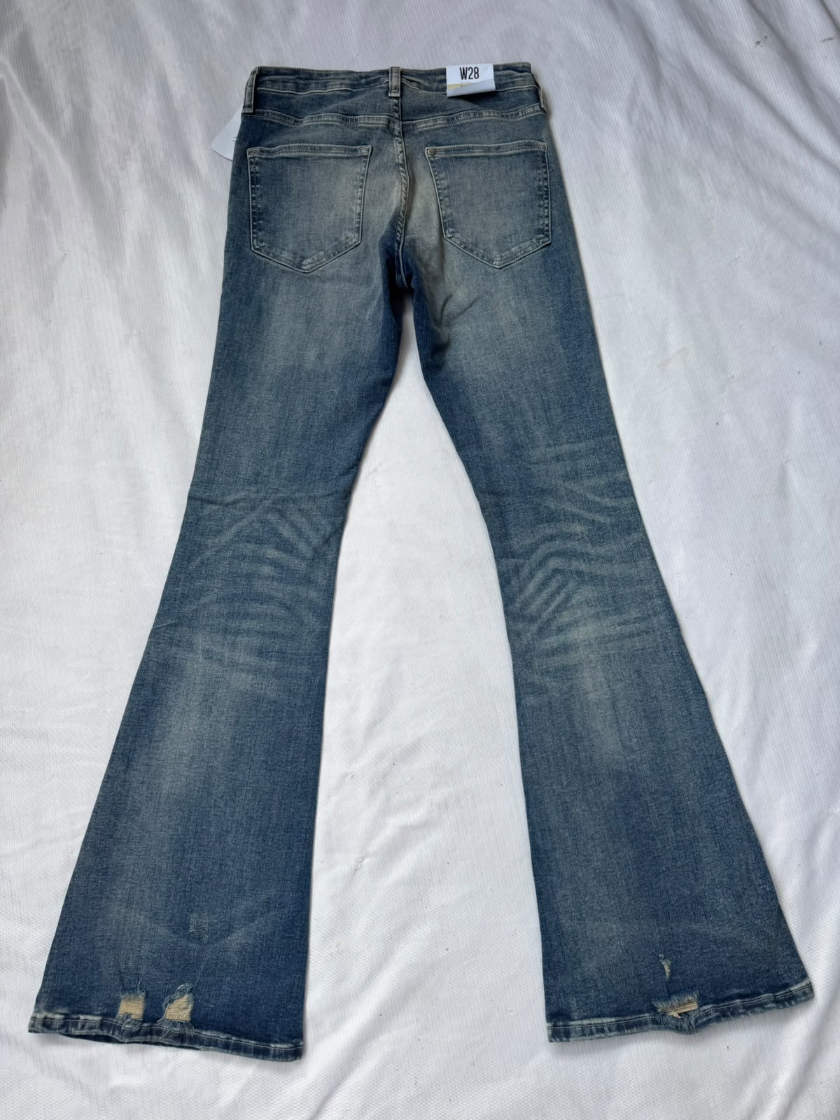 VINTAGE BLUE HIGH RISE FLARE JEAN
