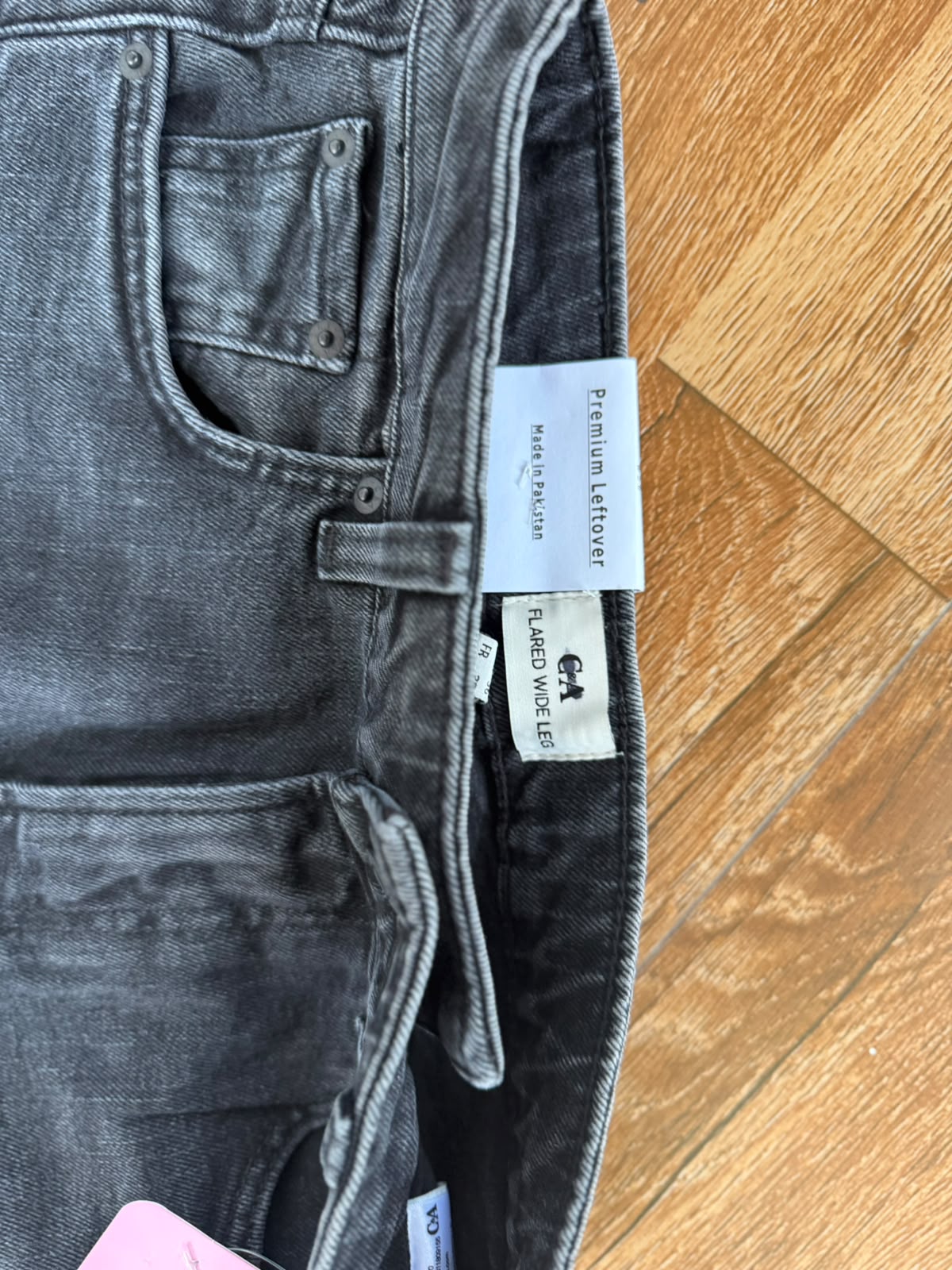HIGH RISE FLARED WIDE LEG JEAN-ELEPHANT BLACK