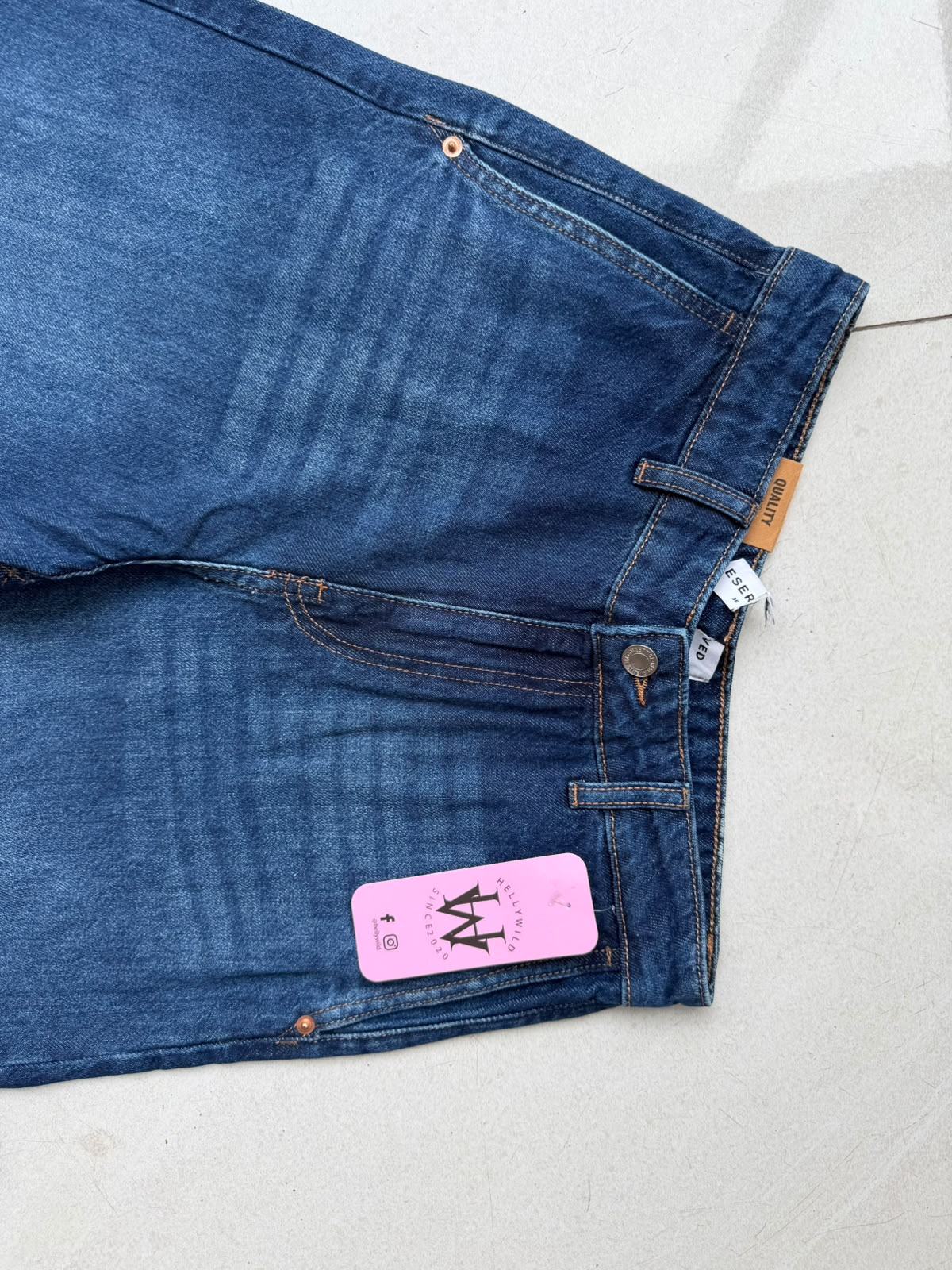 HIGH RISE WIDE LEG JEAN-DARK BLUE