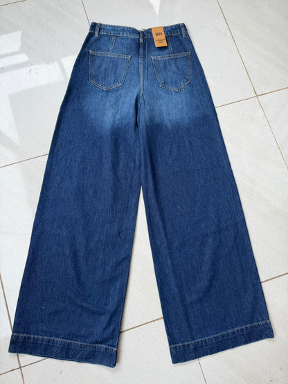 HIGH RISE WIDE LEG JEAN-DARK BLUE