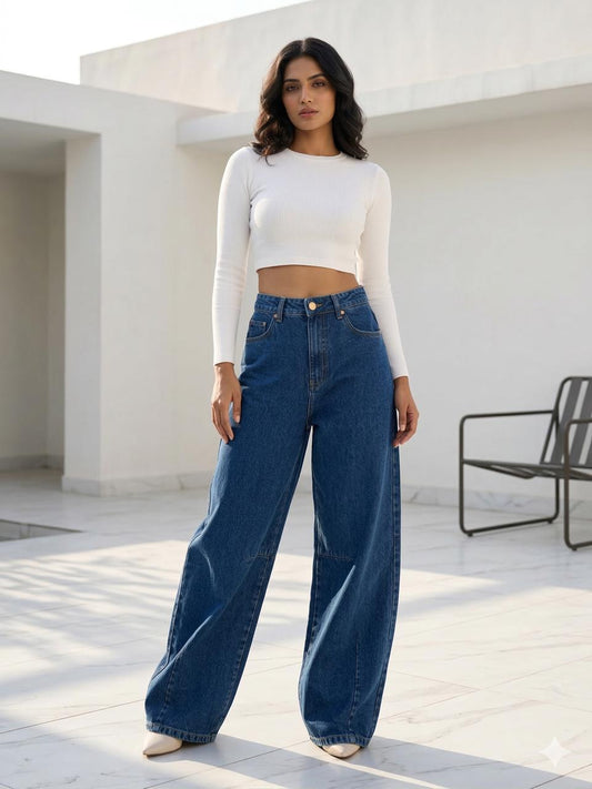HIGH RISE BALLOON LEG JEAN
