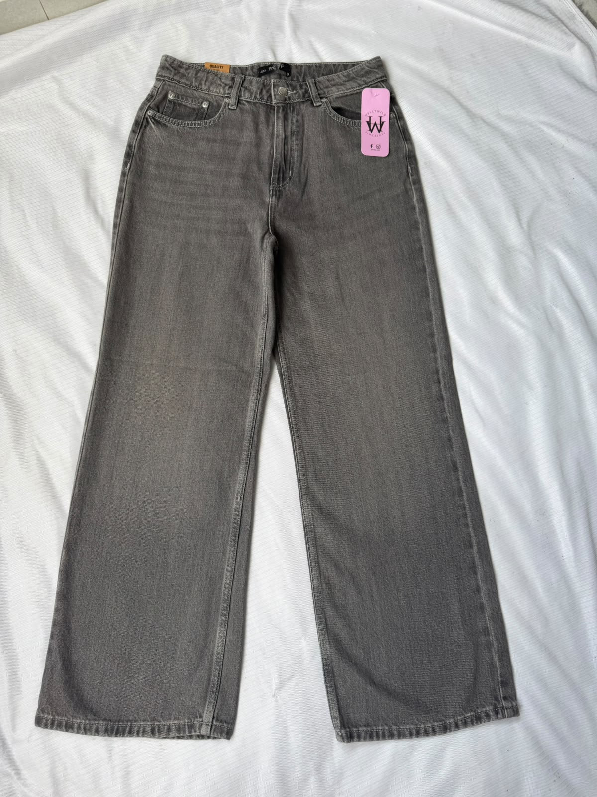 HIGH RISE WIDE LEG JEAN-GREY