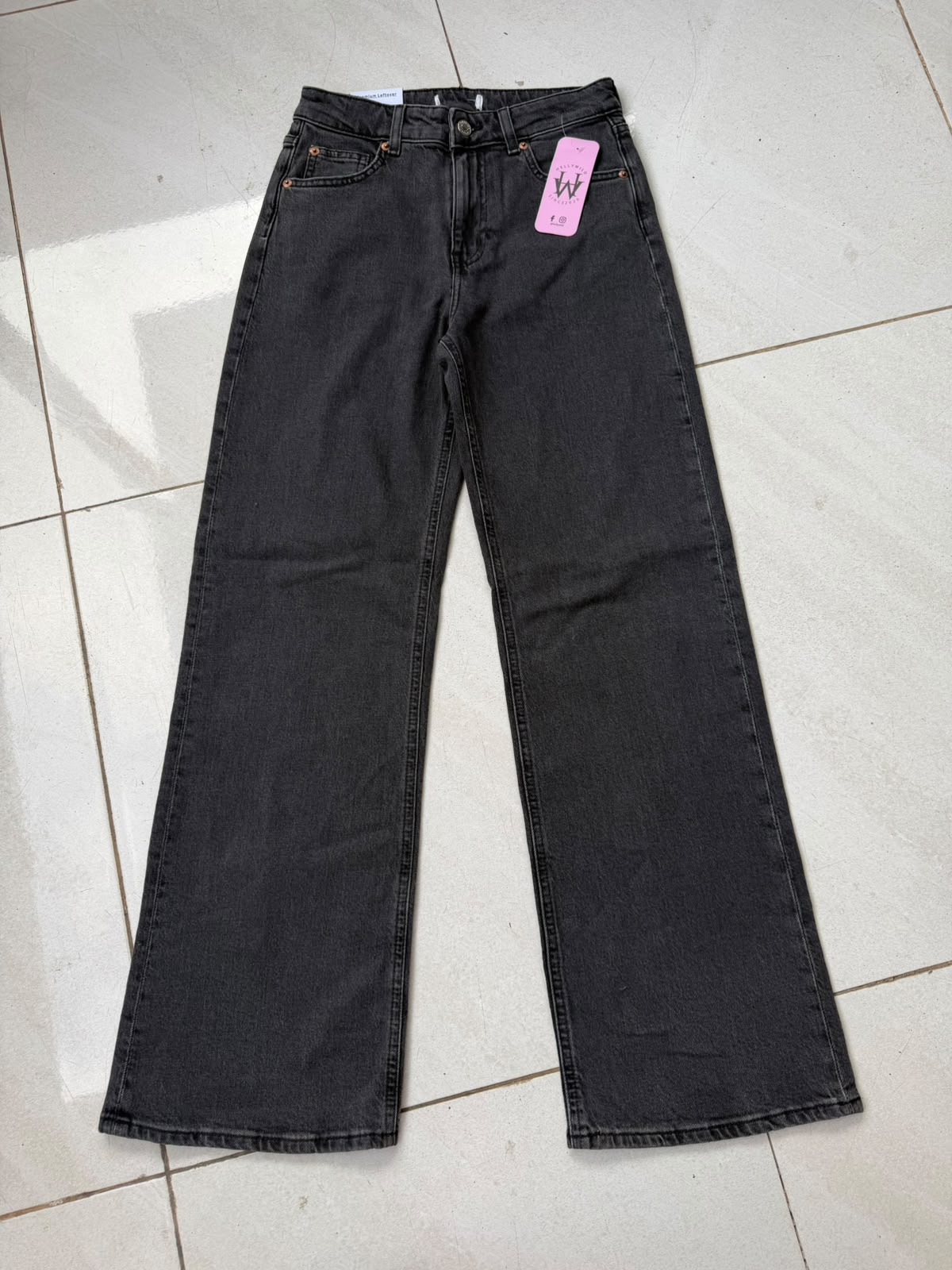 HIGH RISE WIDE LEG JEAN-ELEPHANT BLACK