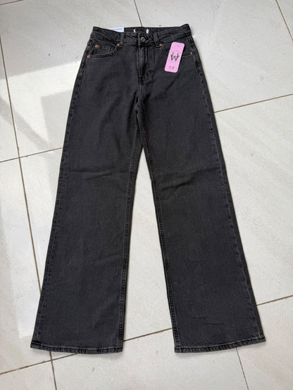HIGH RISE WIDE LEG JEAN-ELEPHANT BLACK