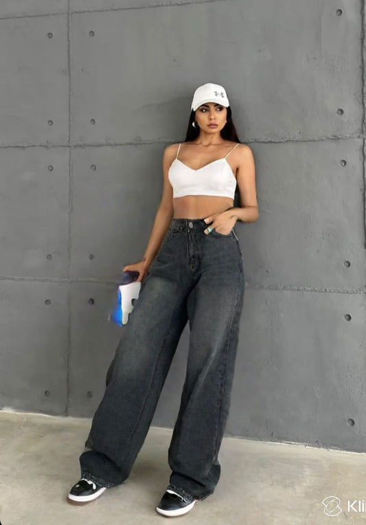HIGH RISE WIDE LEG JEAN