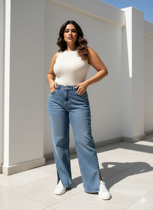 HIGH RISE STRAIGHT LEG JEAN