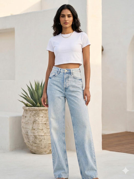 HIGH RISE STRAIGHT LEG JEAN