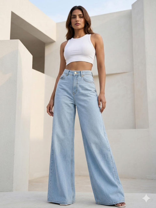 HIGH RISE WIDE LEG JEAN