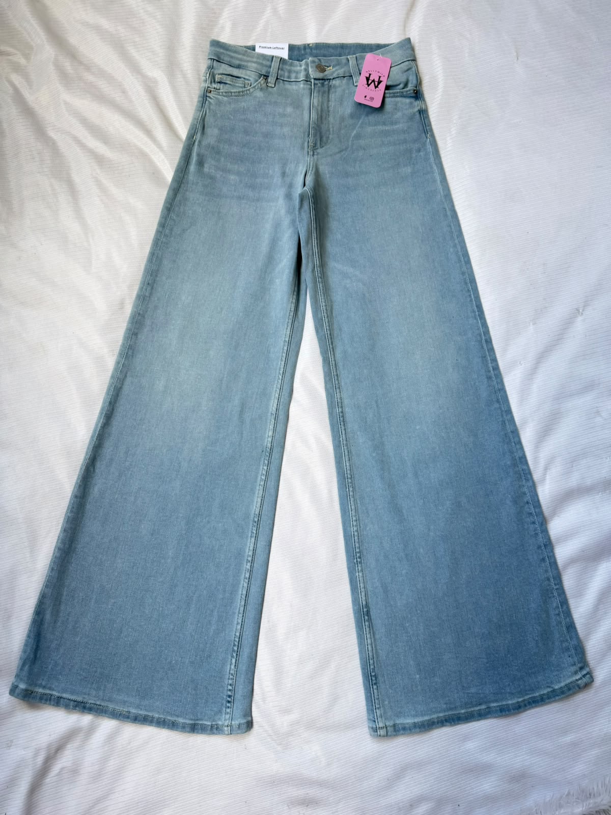 Imported Women's High-Rise Wide Leg Jeans – Light Blue Stretch Denim