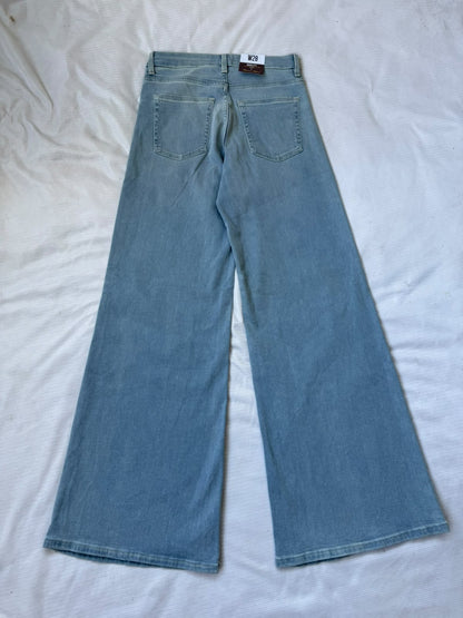 Imported Women's High-Rise Wide Leg Jeans – Light Blue Stretch Denim