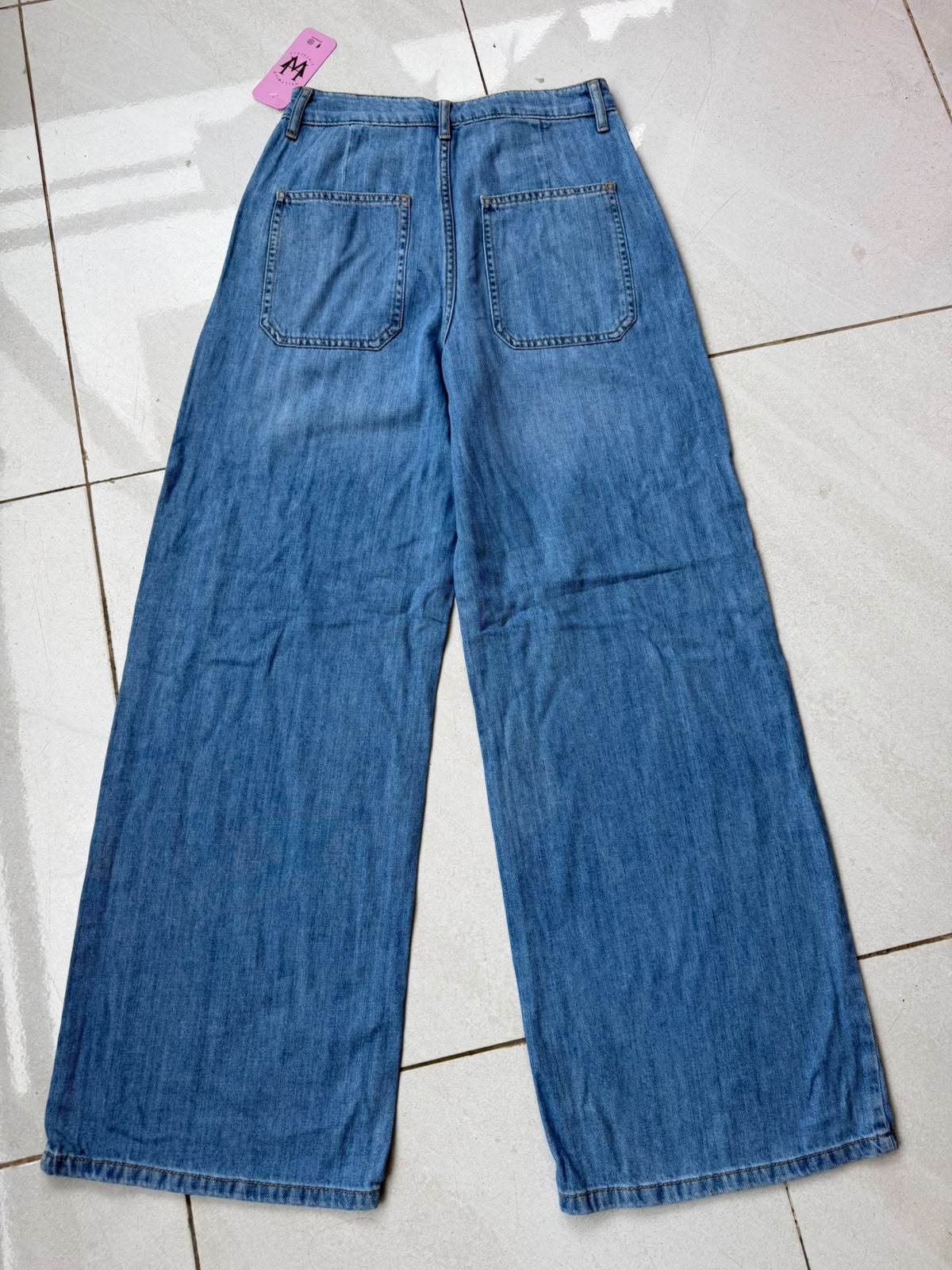 LIGHT BLUE HIGH RISE WIDE LEG JEAN