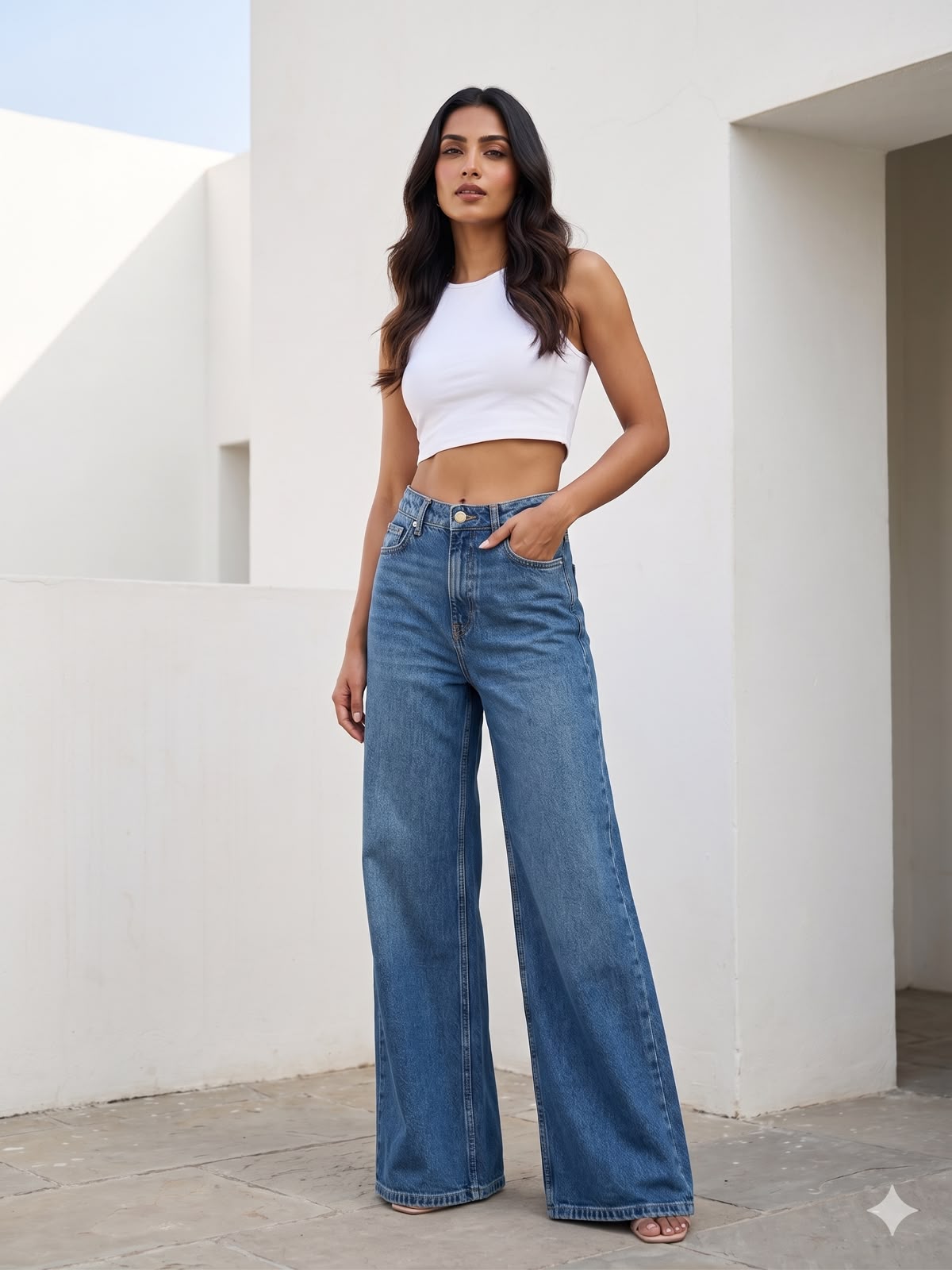 HIGH RISE WIDE LEG JEAN