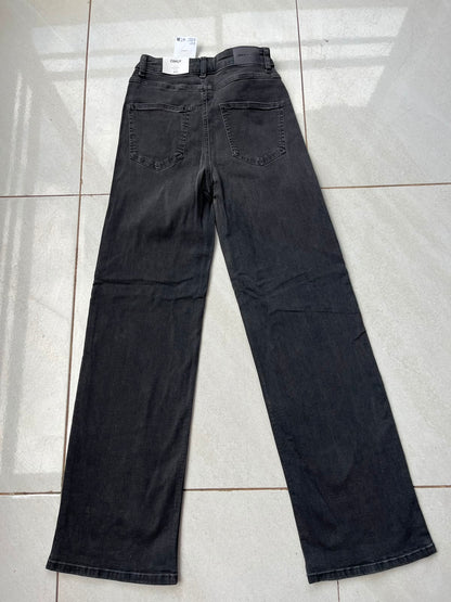HIGH RISE WIDE LEG JEAN-ELEPHANT BLACK