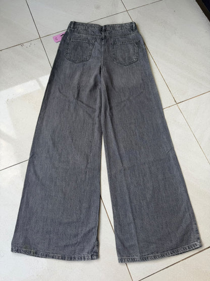 SUPPER WIDE LEG JEAN-GREY