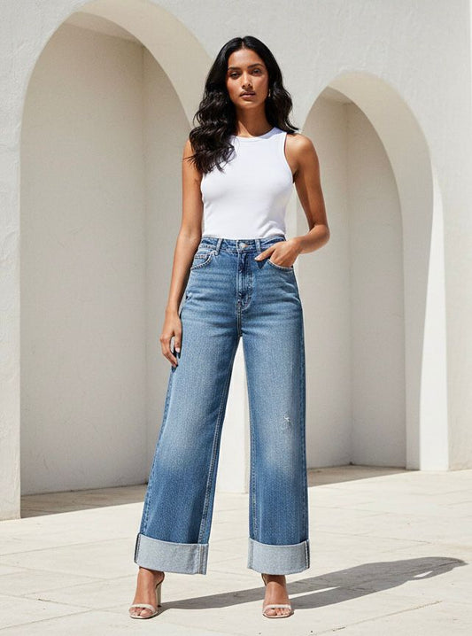 HIGH RISE WIDE LEG JEAN