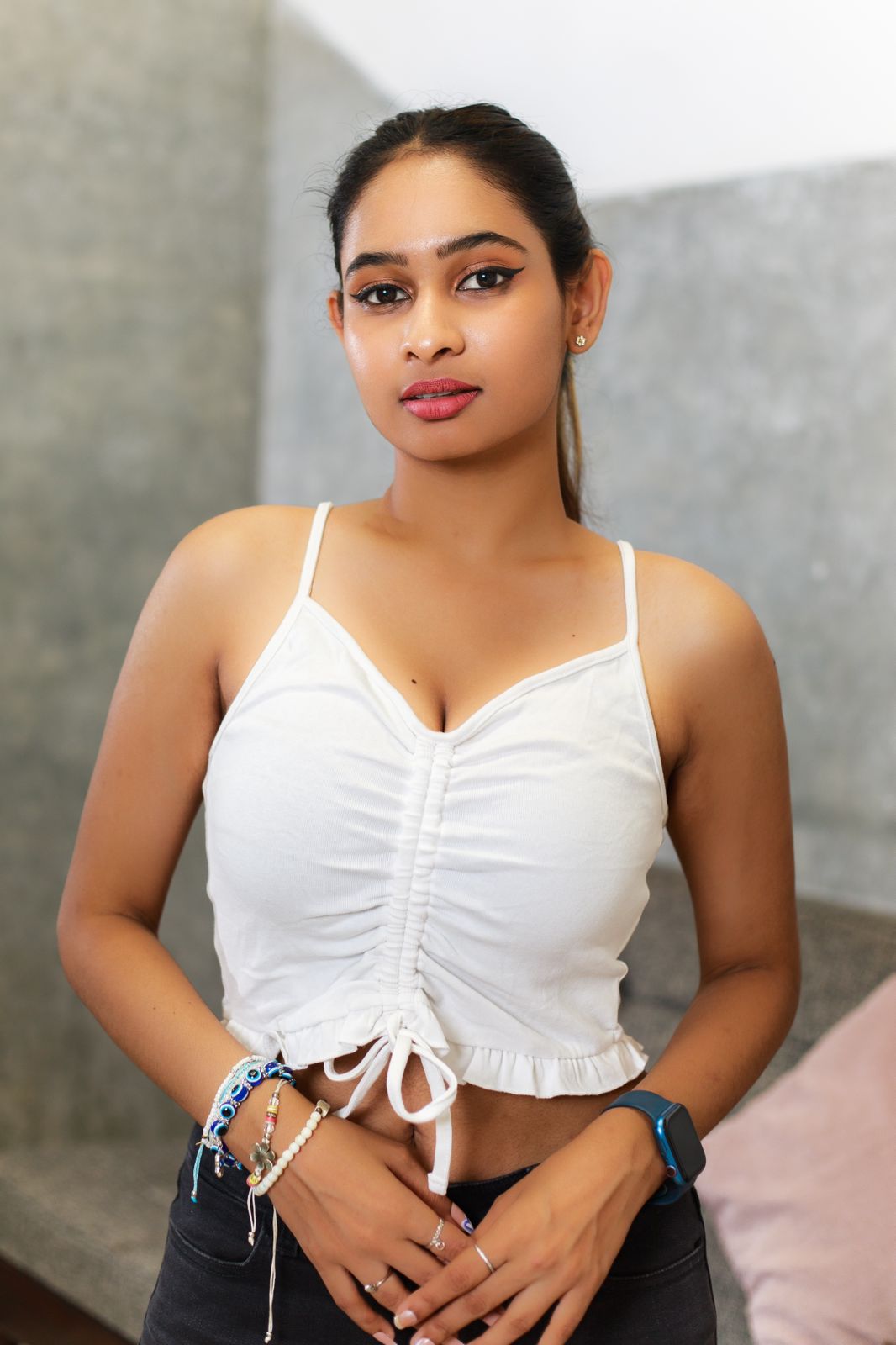 RUFFLED STRAP TOP