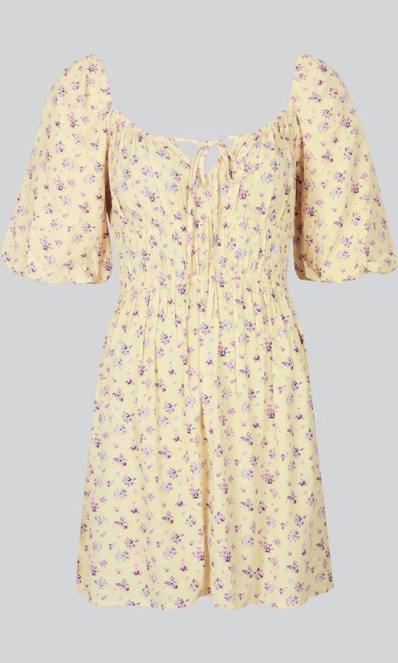 PUFF SLEEVE MINI DRESS