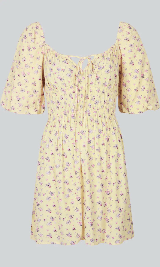 PUFF SLEEVE MINI DRESS