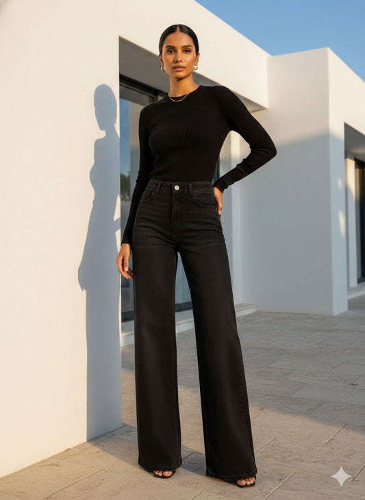 HIGH RISE WIDE LEG JEAN