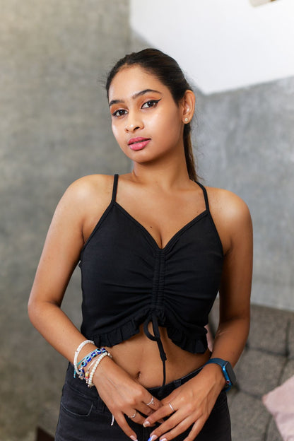 RUFFLED STRAP TOP
