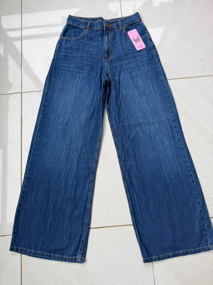 DARK BLUE HIGH WAIST WIDE LEG JEAN