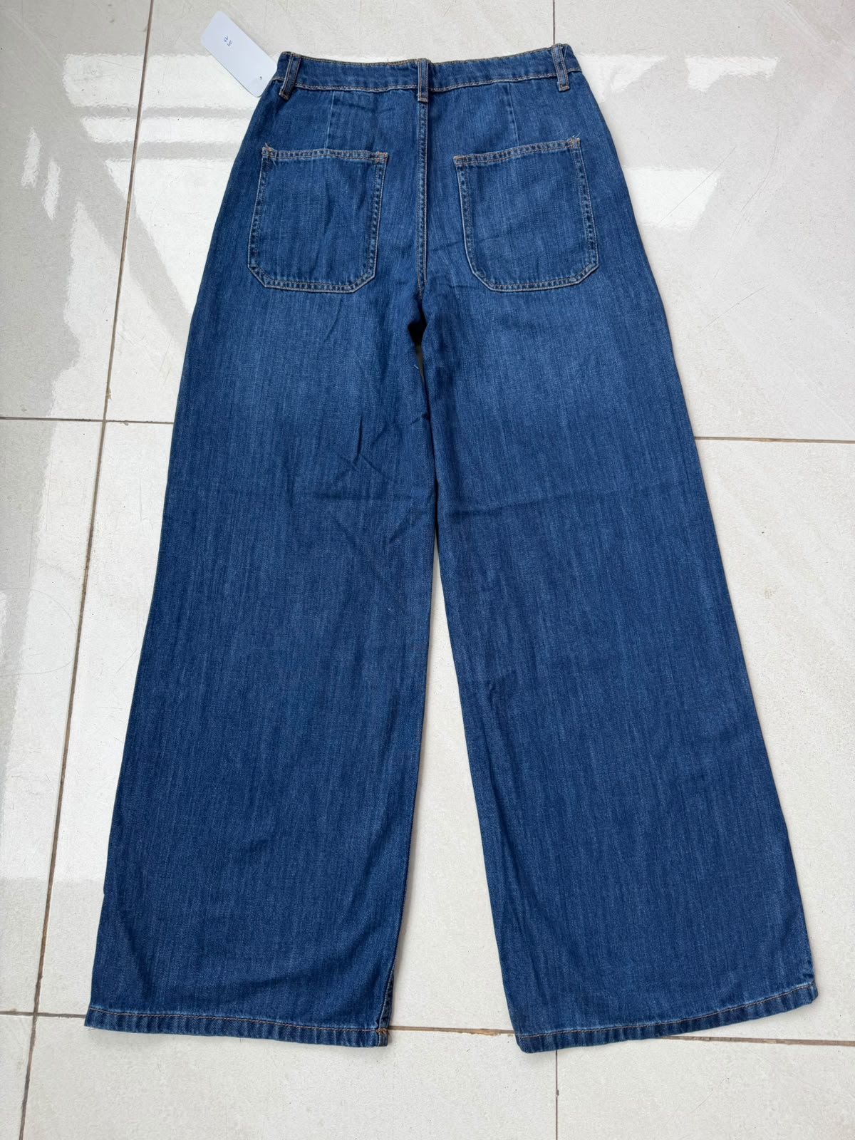 DARK BLUE HIGH WAIST WIDE LEG JEAN