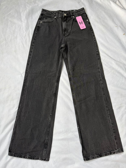 HIGH RISE WIDE LEG JEAN DARK GREY