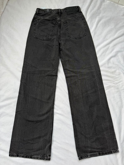 HIGH RISE WIDE LEG JEAN DARK GREY