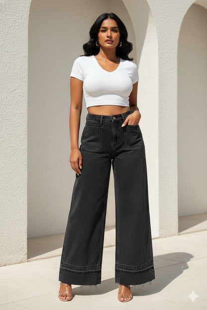 HIGH RISE WIDE LEG JEAN