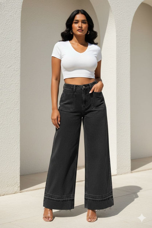 HIGH RISE WIDE LEG JEAN