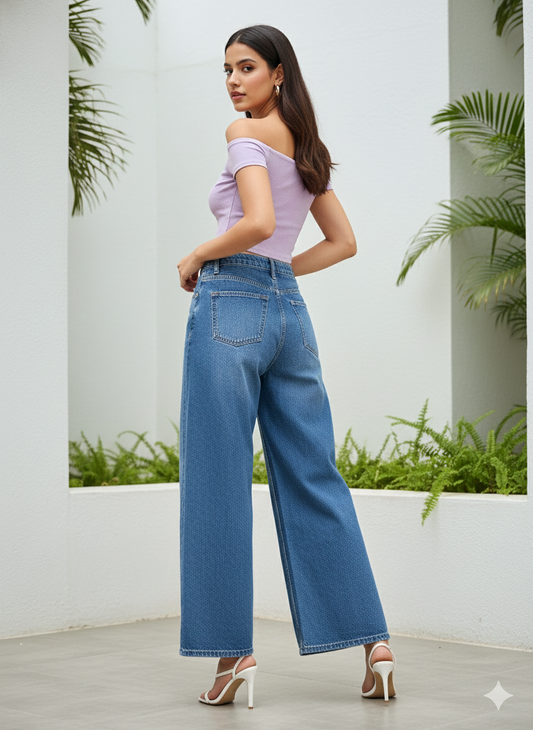 HIGH RISE WIDE LEG JEAN