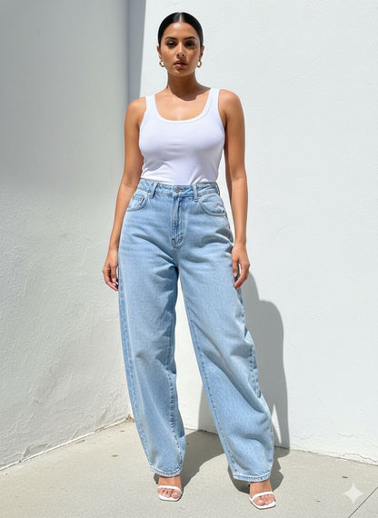 HIGH RISE BALLOON LEG JEAN