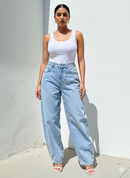 HIGH RISE BALLOON LEG JEAN
