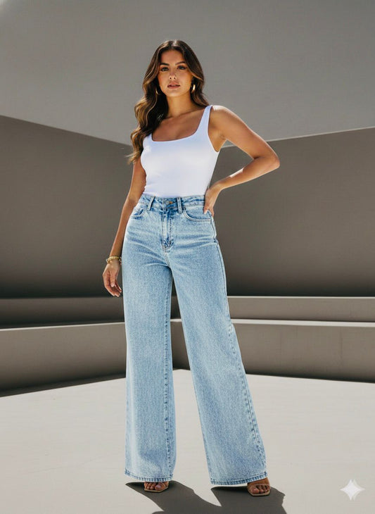 HIGH RISE WIDE LEG JEAN