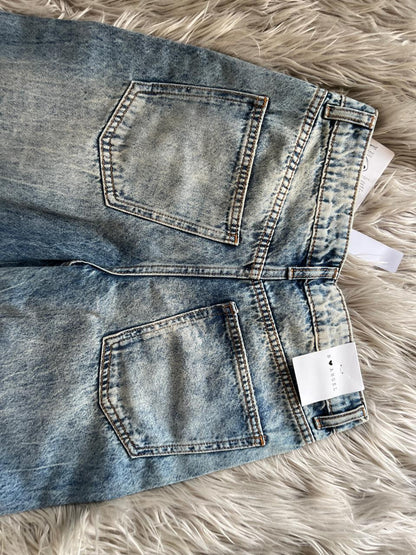HIGH RISE RIP WIDE LEG JEAN