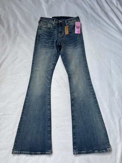 VINTAGE BLUE HIGH RISE FLARE JEAN
